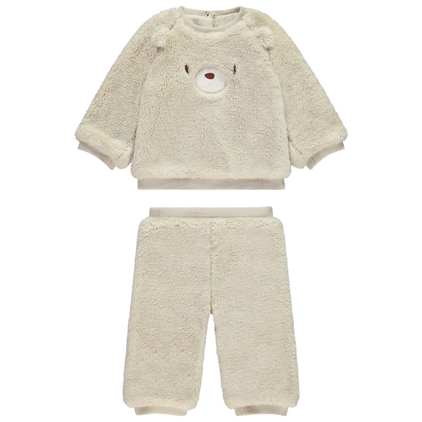 Ensemble 2 pièces ourson total look en sherpa pour bébé 