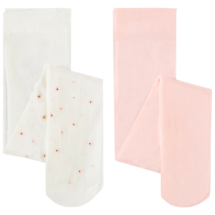 Lot de 2 collants fins fantaisie pour bébé fille 