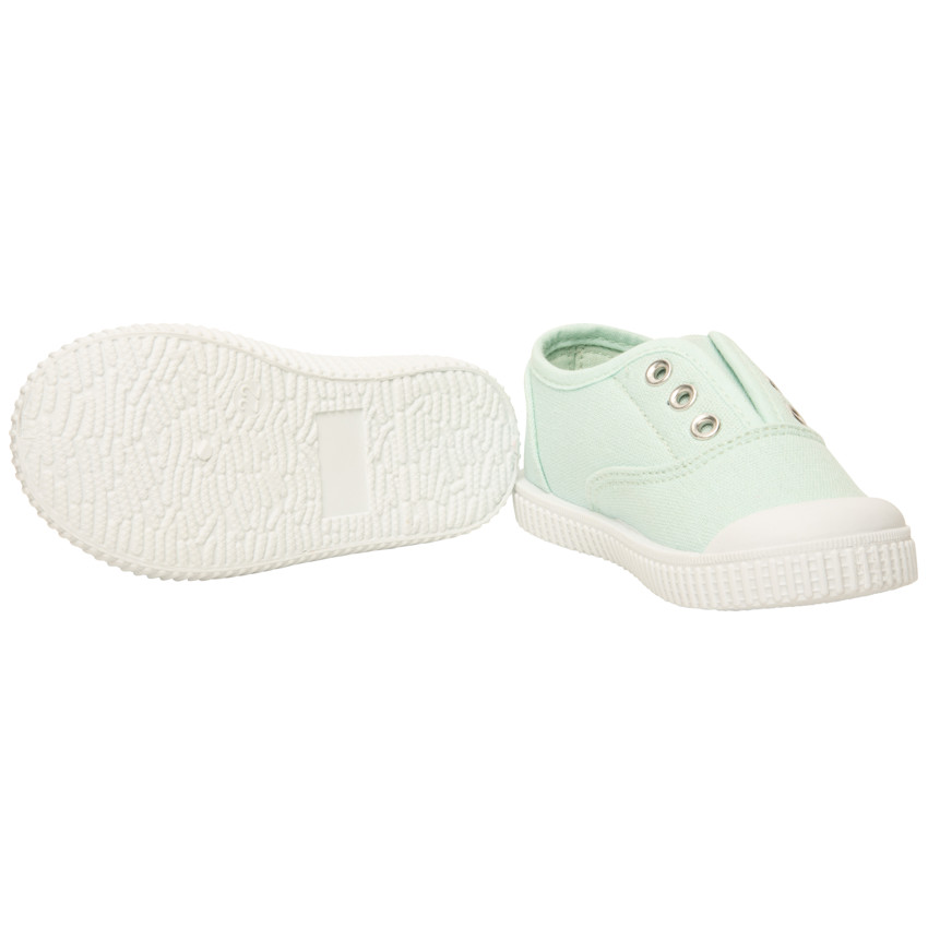 Baskets basses aqua en toile sans lacets 
