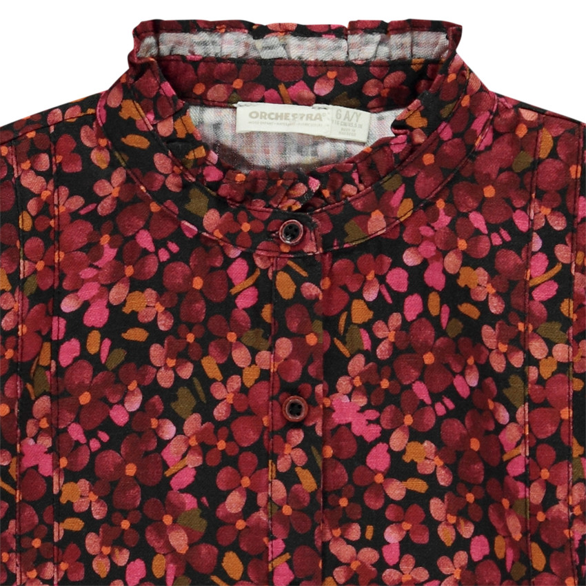 Tuniek met lange mouwen en bloemenprint voor meisjes 