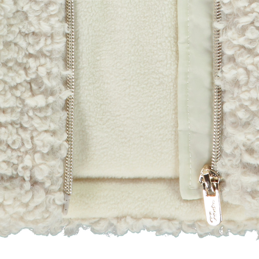 Blouson court à capuche en sherpa moutonné pour fille 