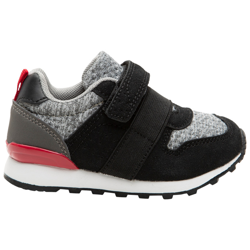 Baskets contrastées à élastique et scratch 