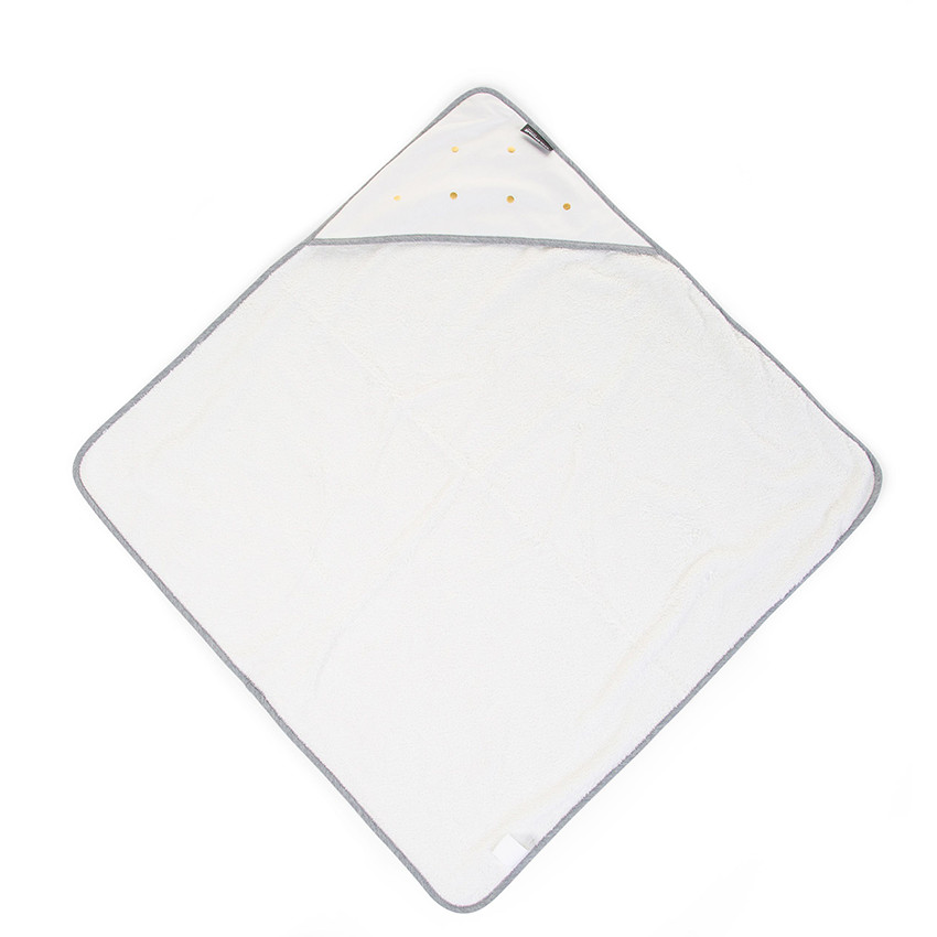 Set de bain avec cape à capuche + gant 80 x 80 cm - Pois dorés   