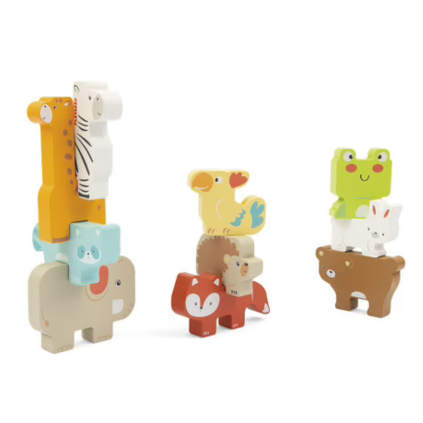 Spel opstabelbare dieren in hout 24m+ 10stks 