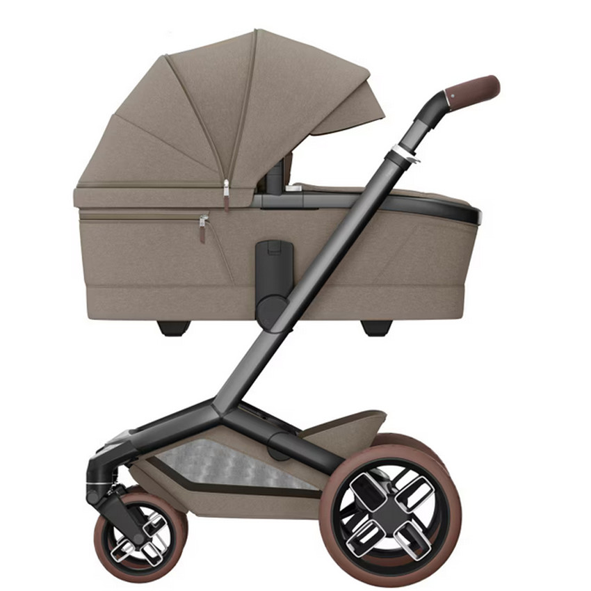 Poussette Fame + Nacelle Twillic Truffle/Brown Leather 