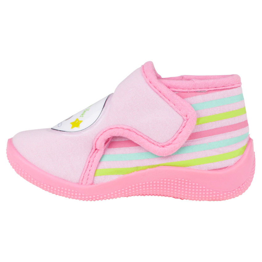Chaussons bottillons roses à double scratch et patch Disney Dumbo 