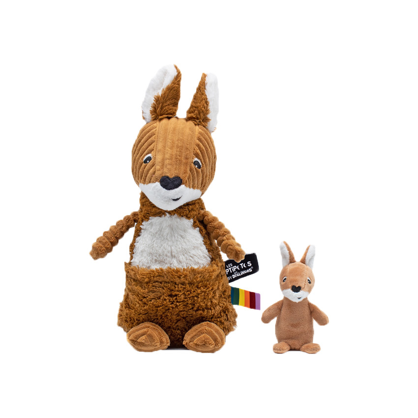Peluche Ptipotos - Kangourou maman/bébé 