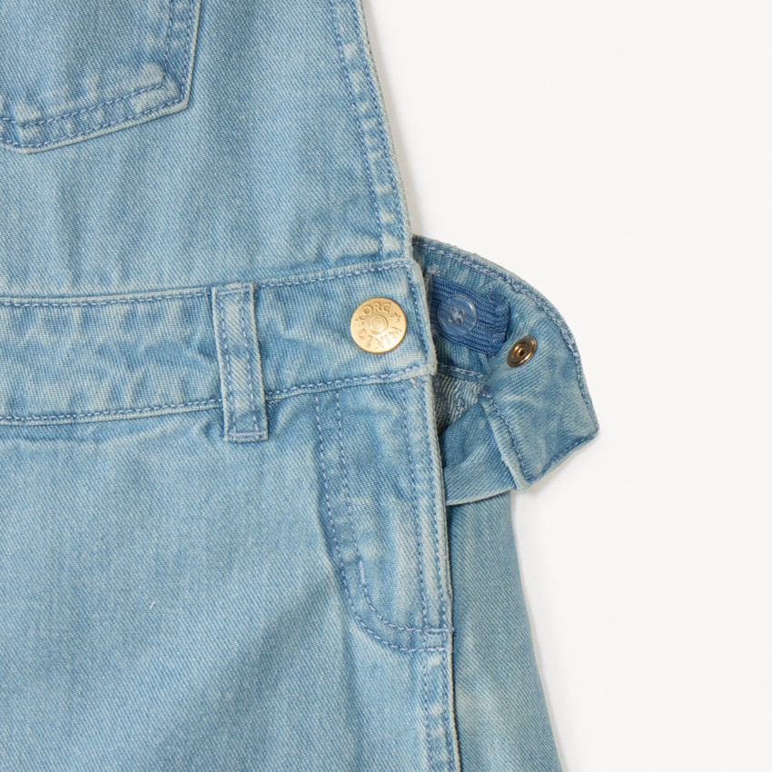 Salopette jupe-short en denim fille 