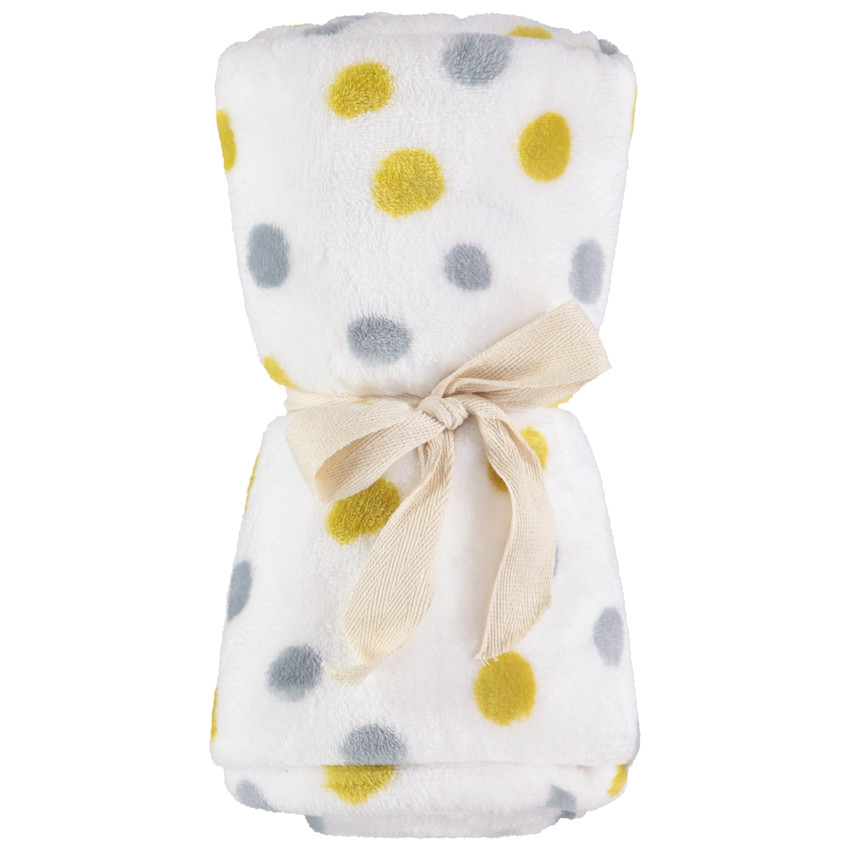 Dekentje in sherpa met stippen 