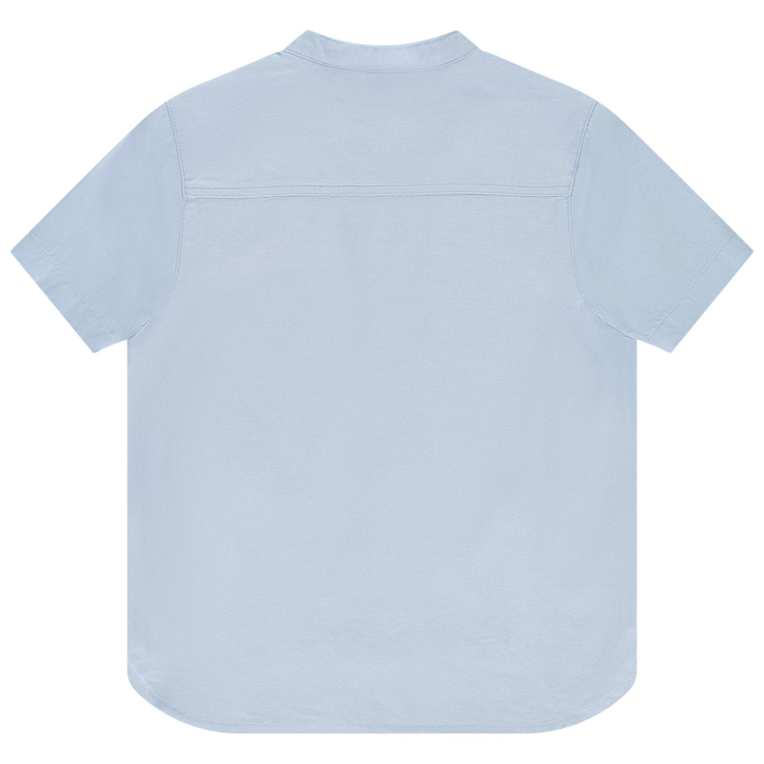 Korte mouwen effen hemd met Mao-kraag voor jongen 