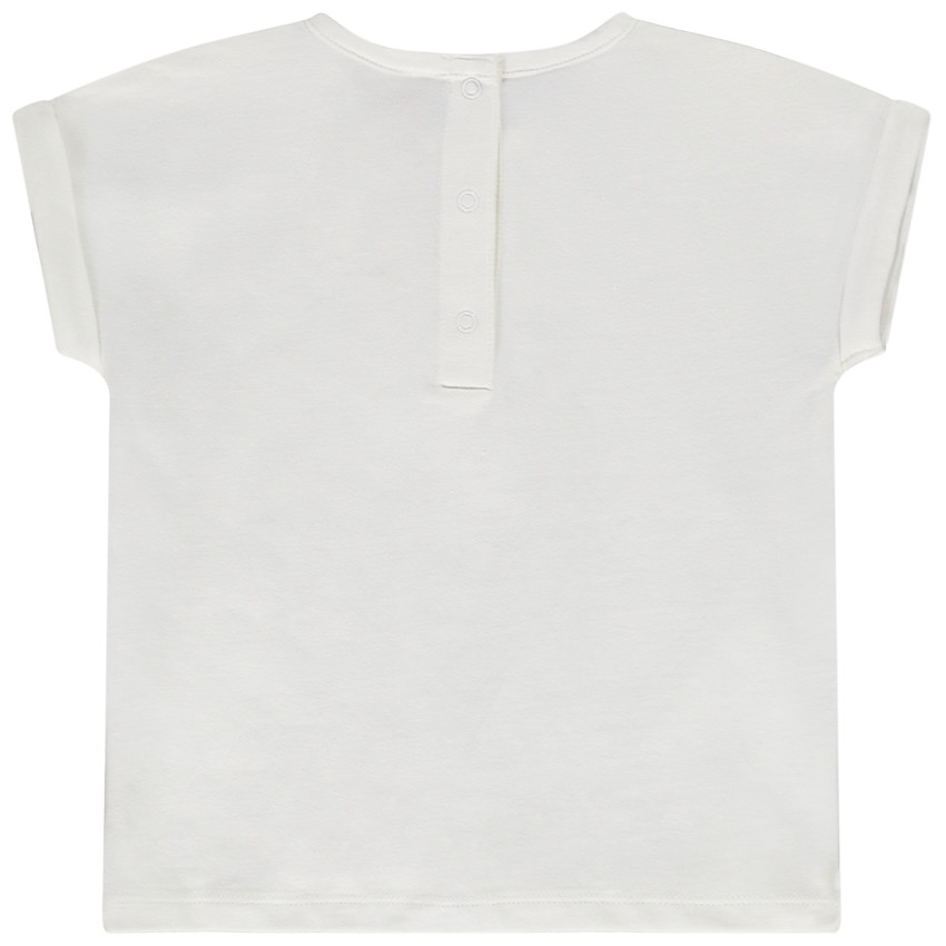 T-shirt manches courtes forme boîte en jersey avec print pour bébé fille 