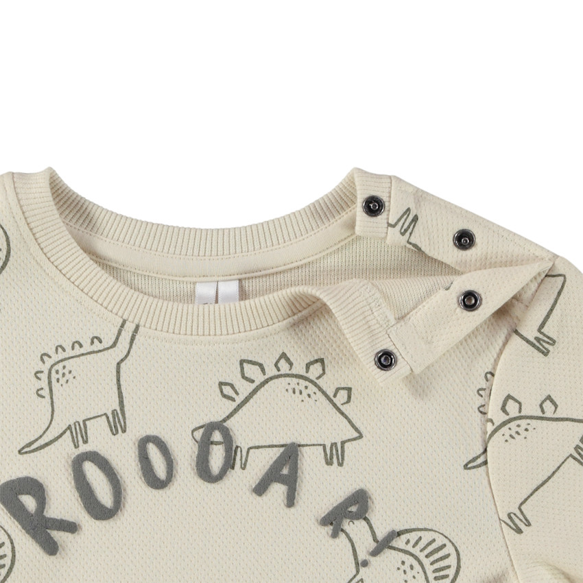 Sweatshirt in fleece met dinosaurussen voor babyjongen 