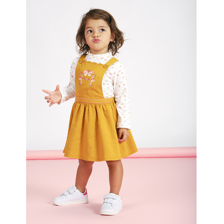 Robe en coton avec broderie fantaisie pour bébé fille 
