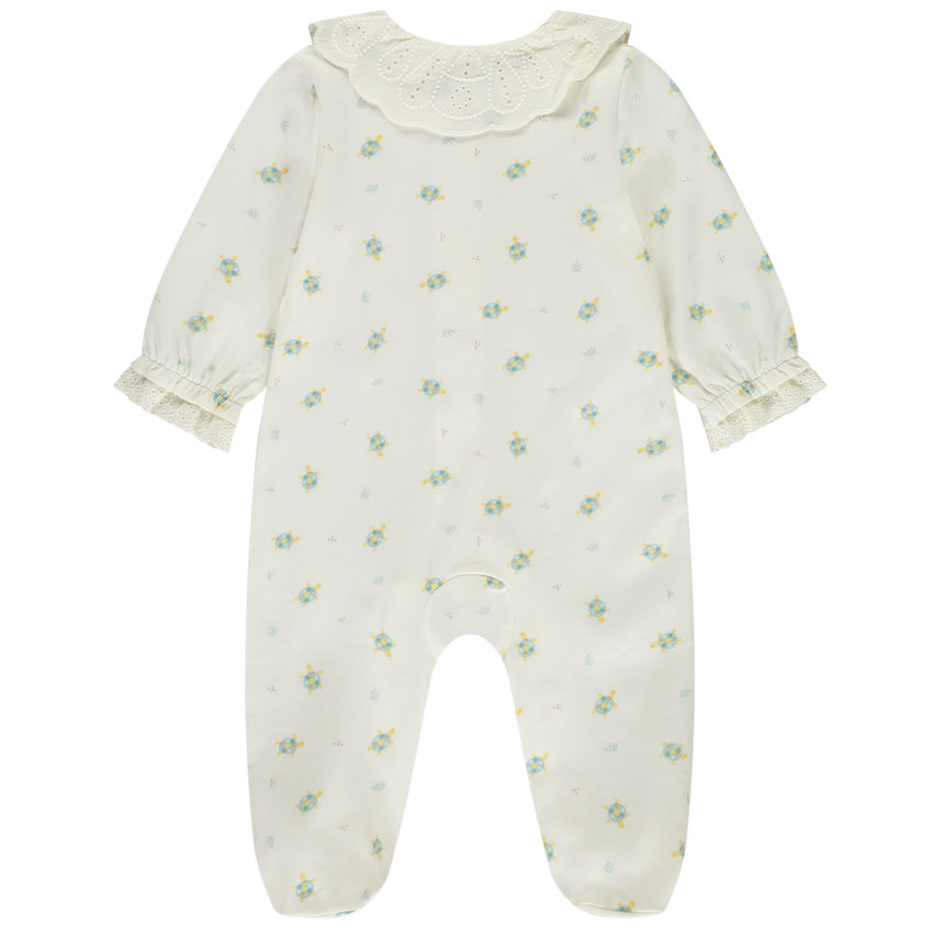 Pyjama met schildpadprint en Claudine kraag voor meisjes 