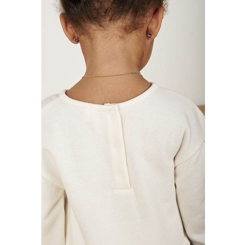 Robe manches longues 2 en 1 en molleton quilté imprimé fleuri pour bébé fille 