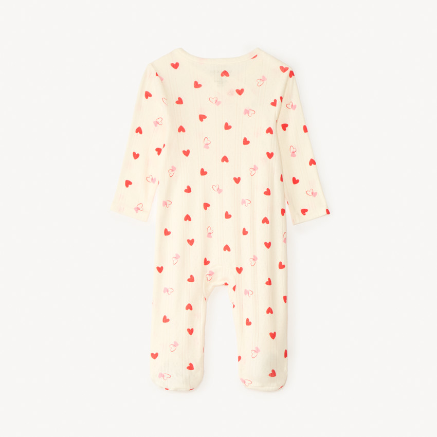 Pyjama in gaas met hartjesprint voor meisjes (openingen variëren naargelang de leeftijd) 