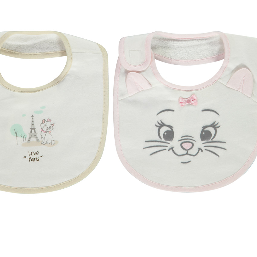 Lot de 2 bavoirs éponge Marie Disney pour bébé fille 