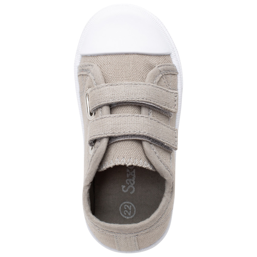 Lage sneakers van linnen met klittenbandsluiting van maat 20 tot 23 