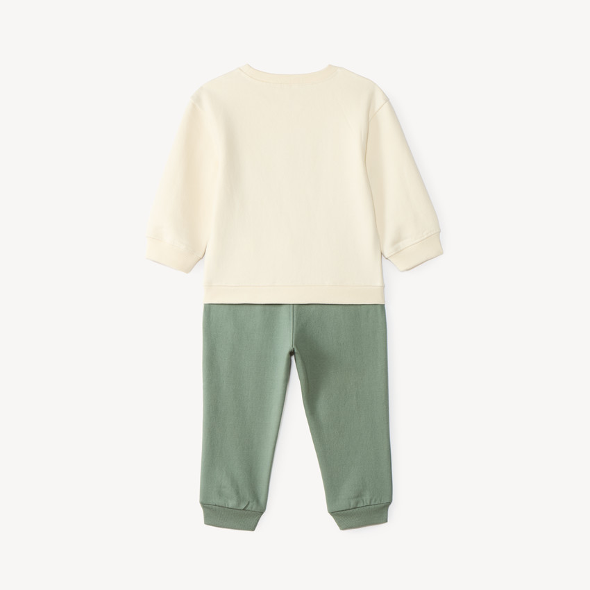 Joggingset voor babyjongens van fleecemateriaal met een fantasieprint 