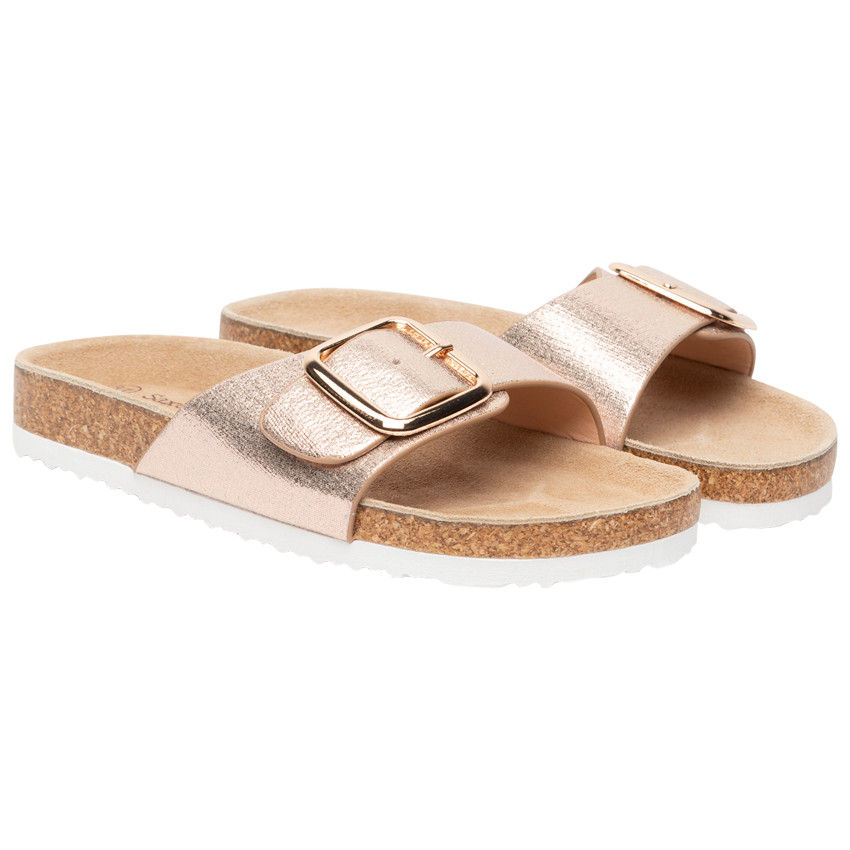 Sandales dorées à bride avec boucle pour fille 