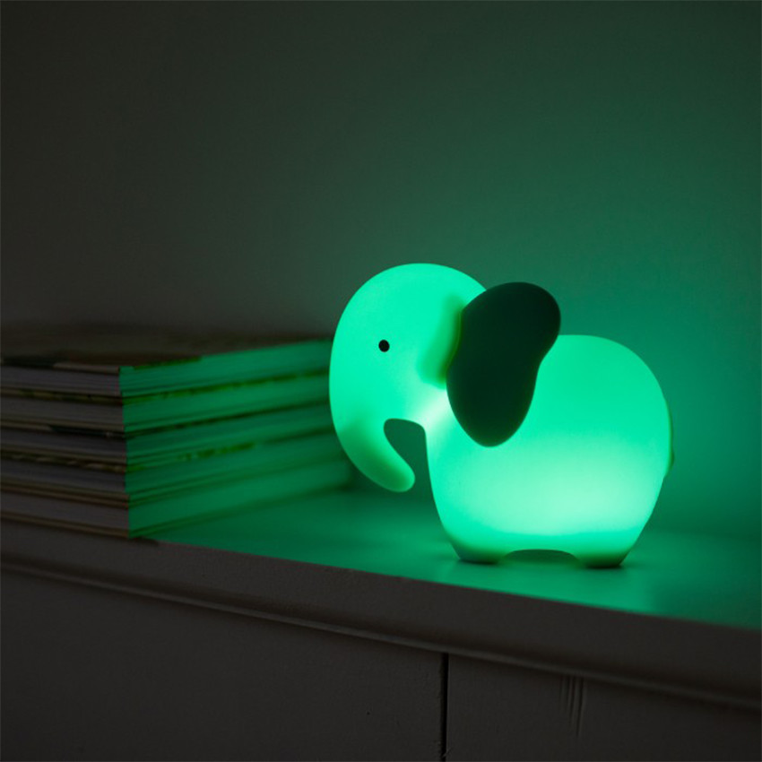 LED-nachtlampje Olifant Turquoise 