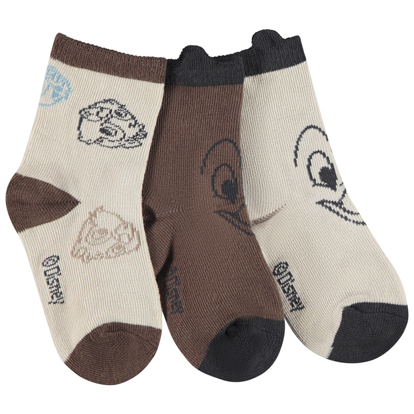 Set van 3 paren van fantasie sokken Tic & Tac Disney voor baby jongen 