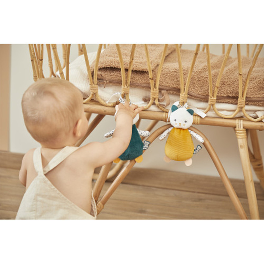 Set de 3 doudous chat sensoriels 15cm 