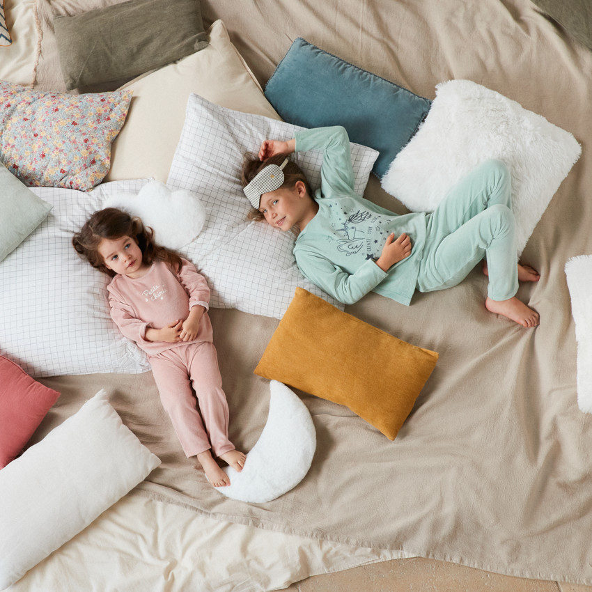 Set pyjama en velours printé uni pour fille 