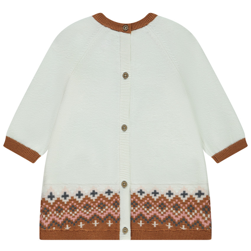 Robe en tricot jacquard print pingouin pour bébé fille 