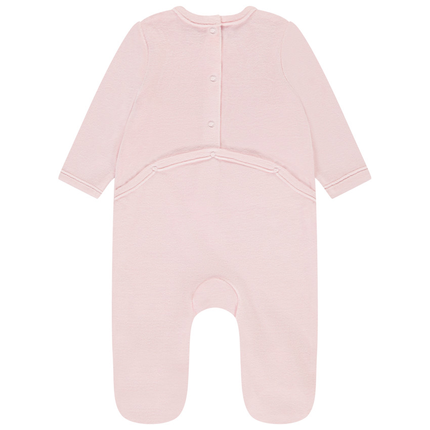 Pyjama van fluweel met geborduurd patroon voor baby meisje 