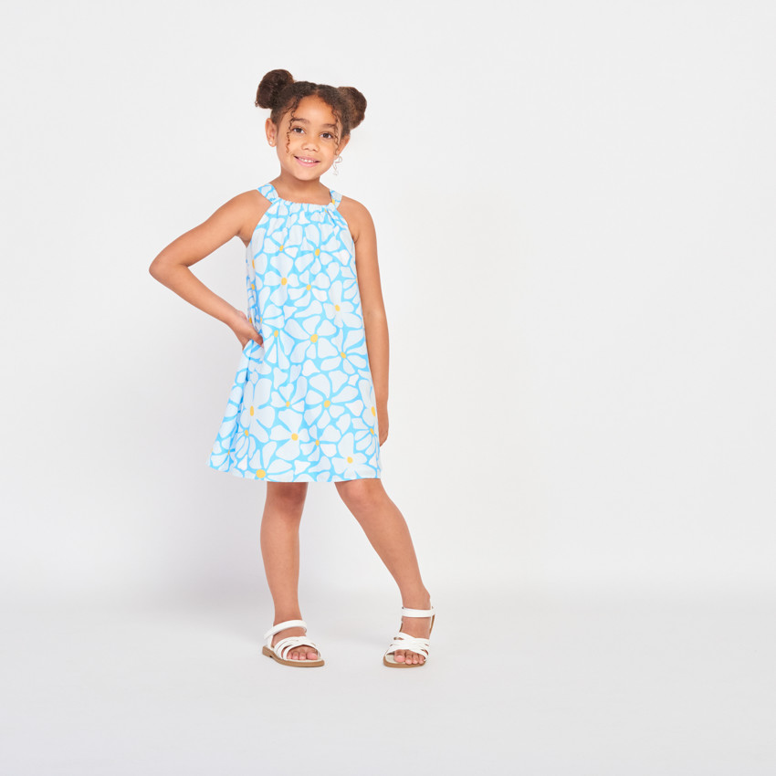 Zonder mouwen jurk met bloemen voor meisjes 