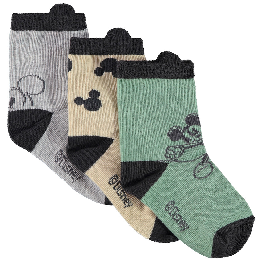 Lot de 3 paires de chaussettes Mickey Disney pour bébé garçon 