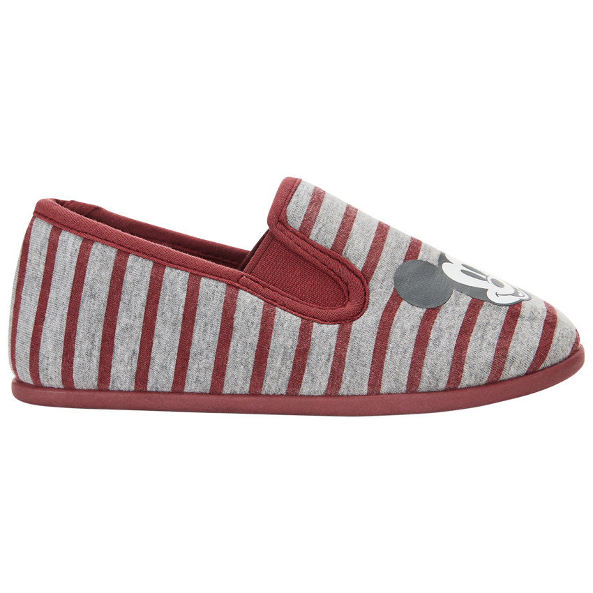 Pantoffels grijs met strepen en Mickey Disney print voor jongens 