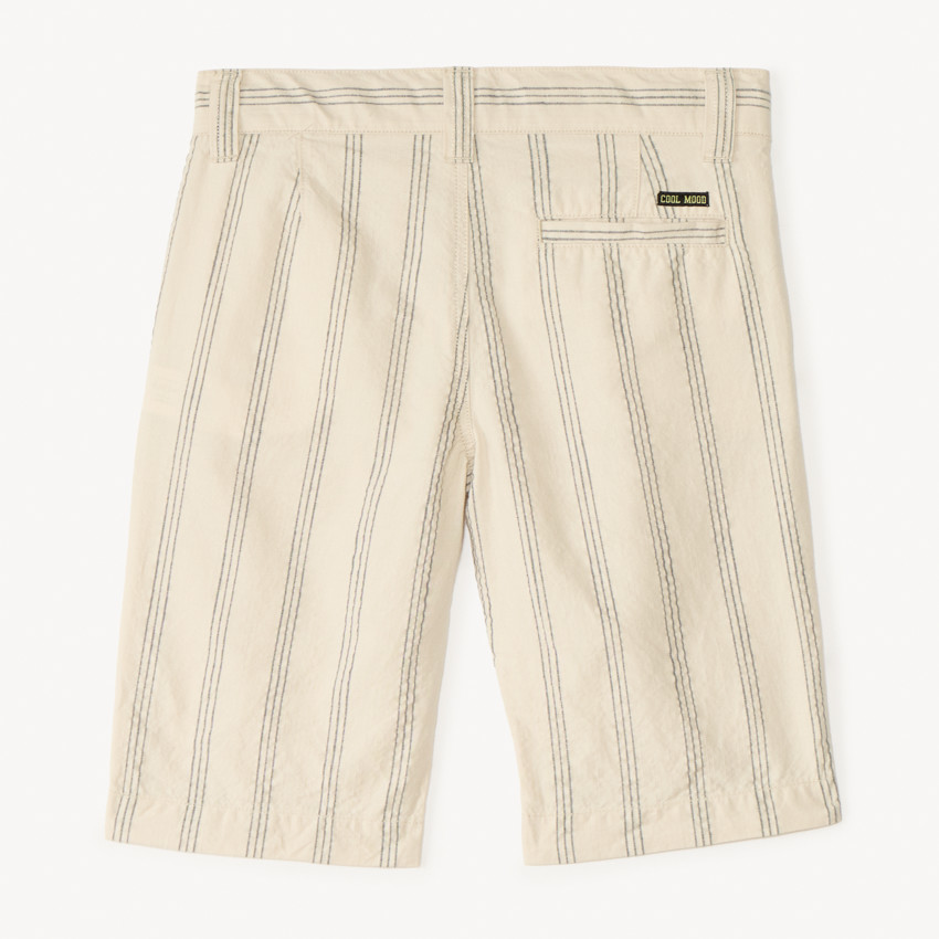 Gestreepte katoenen bermuda voor jongens 