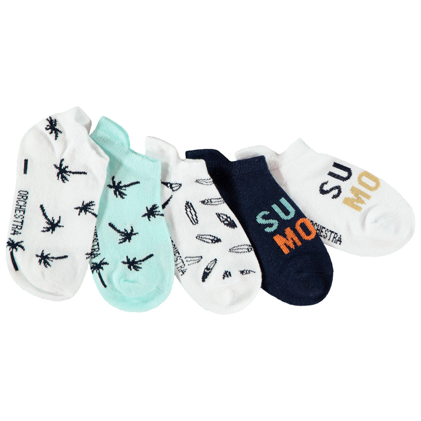 Lot de 5 paires de chaussettes courtes fantaisie pour garçon 