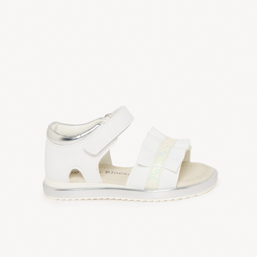 Sandales blanches à brides drapées pour bébé fille 