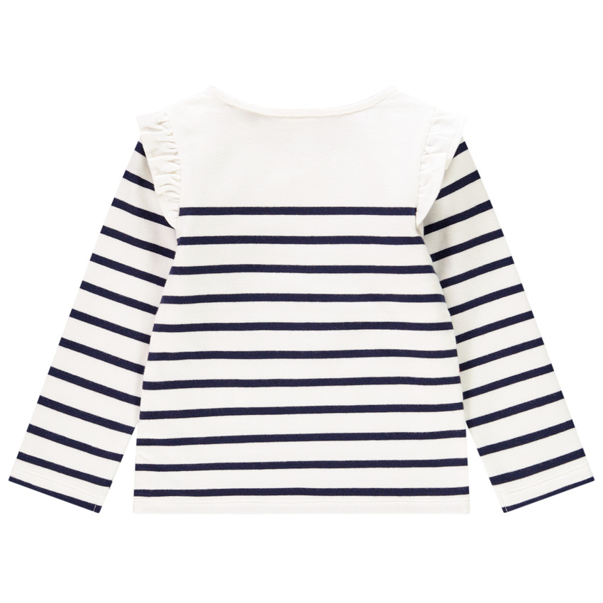 Marinière à manches longues volantées pour bébé fille 