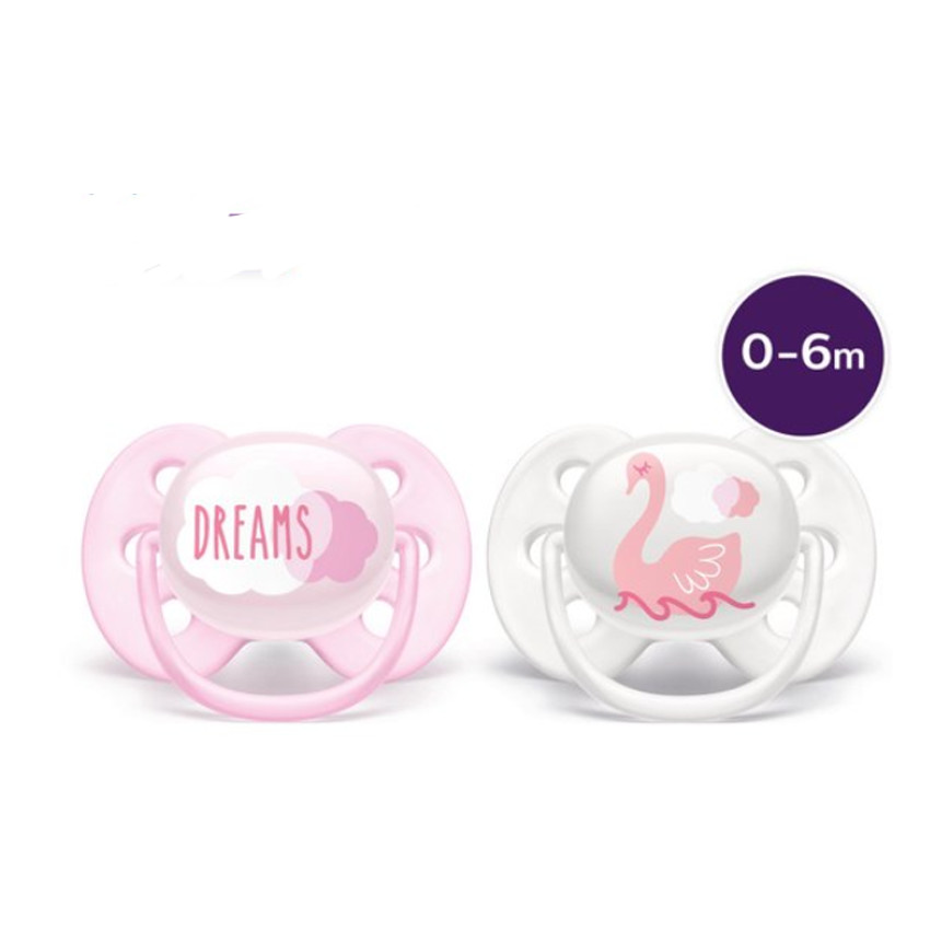 Sucette Silicone Ultra Soft +0m - Rose - 2 pièces 