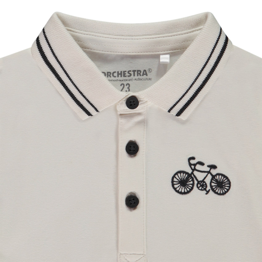 Polo manches longues broderie vélo pour bébé garçon 