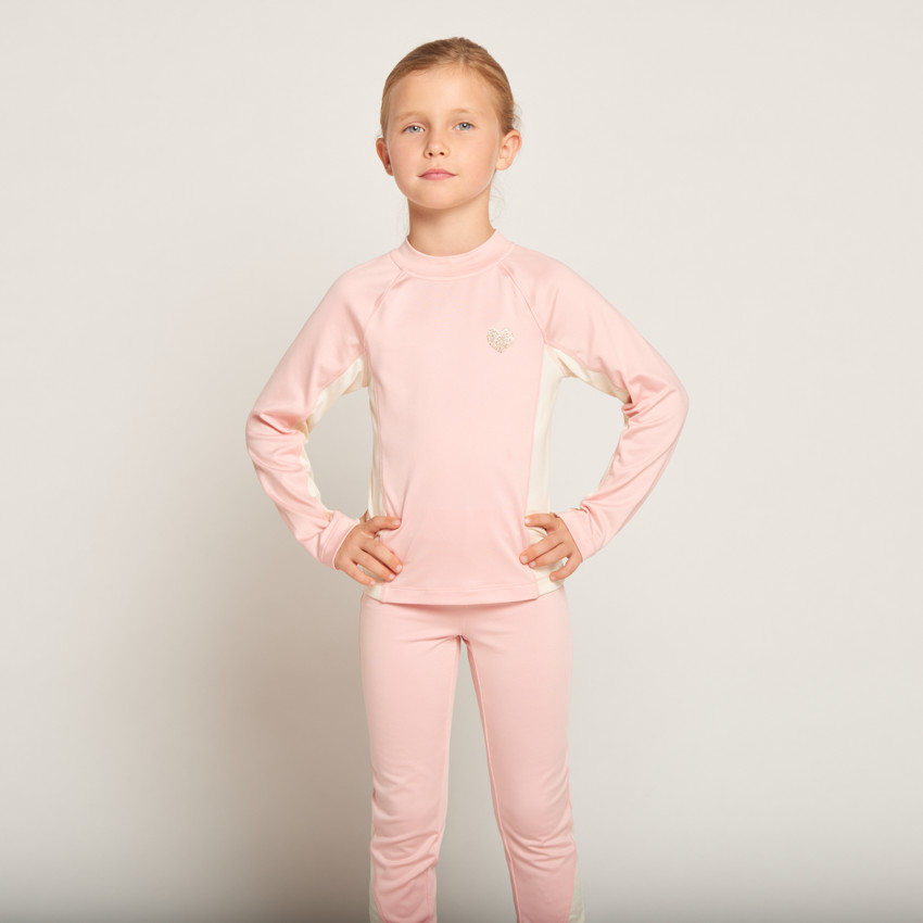 T-shirt manches longues de ski bicolore pour fille  