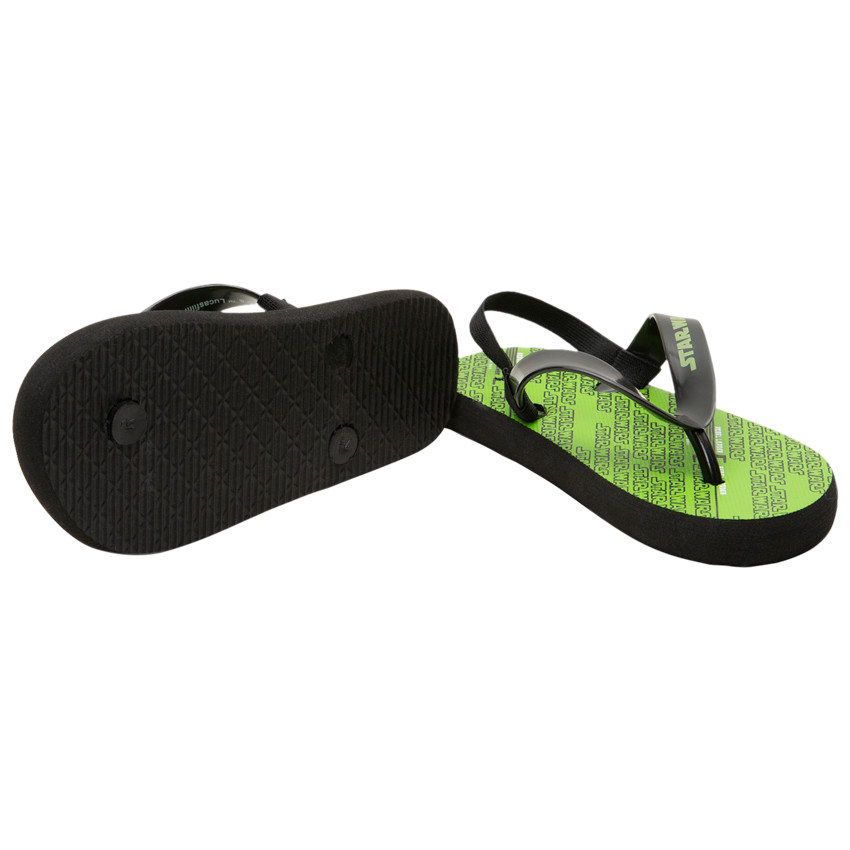Zwart met groene teenslippers met Star Wars-print 