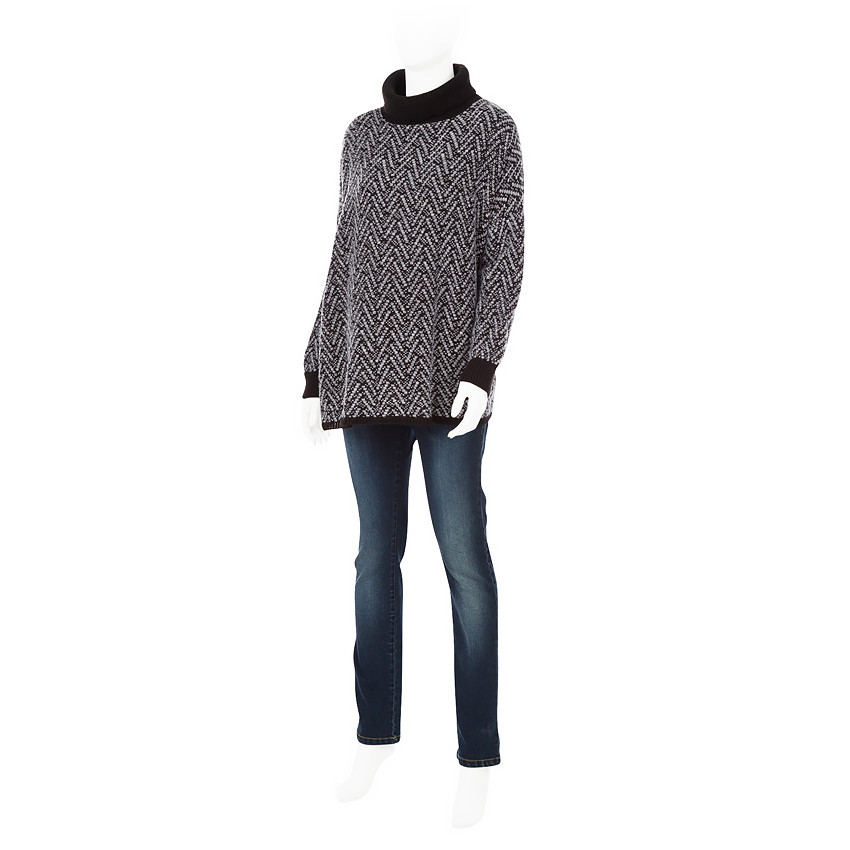 Pull de grossesse esprit poncho en maille avec motif jacquard 