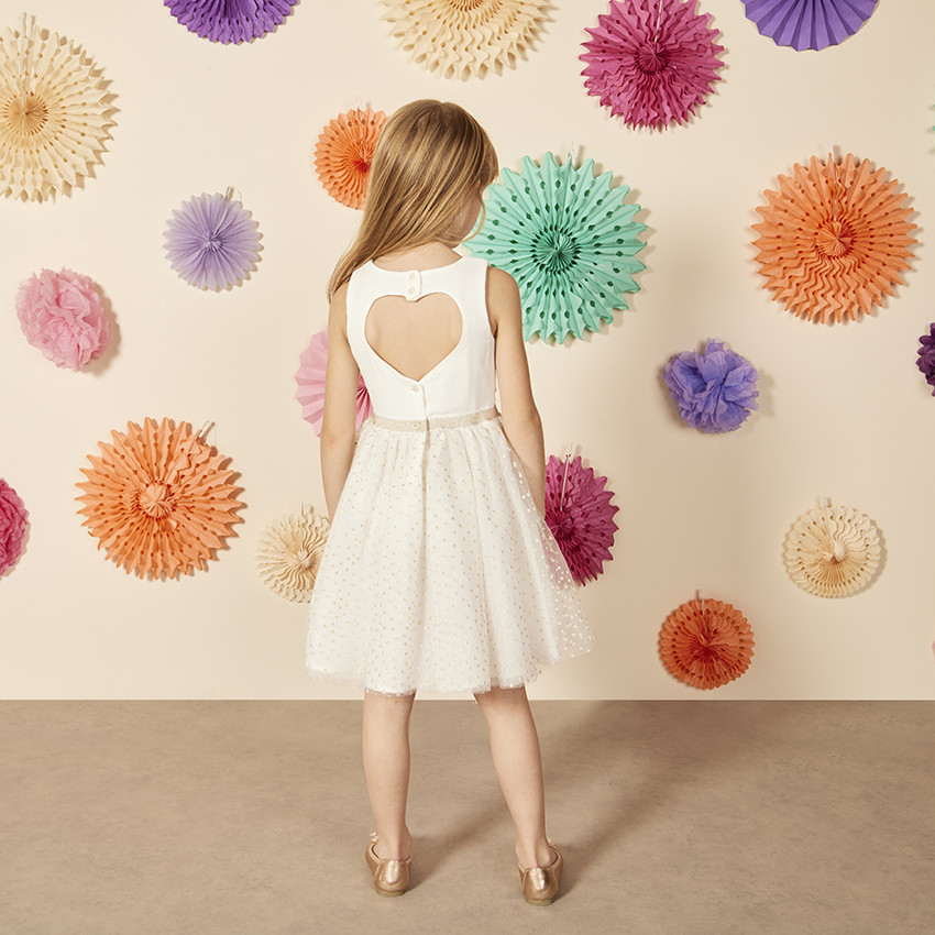 Ceremoniejurk in crêpe en tule voor meisjes 