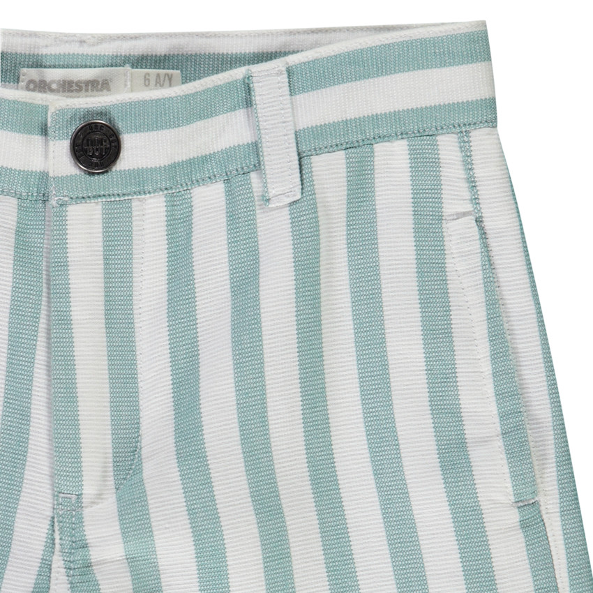Bermuda en toile avec rayures placées pour garçon 