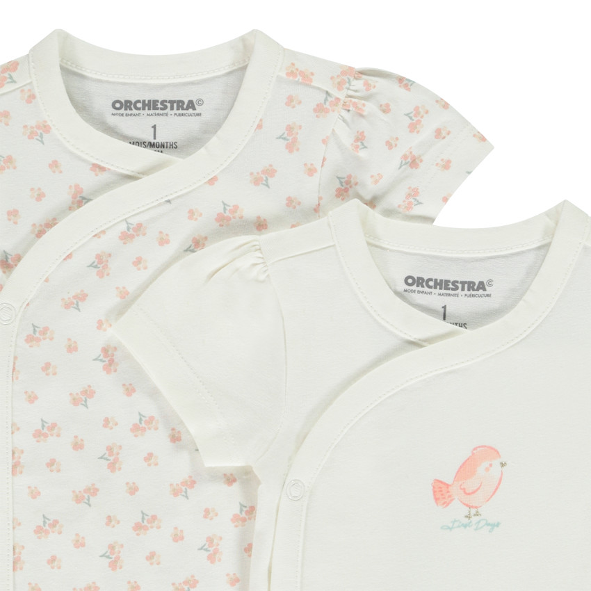 Set van 2 korte mouwen bodies met fantasie voor meisjes 