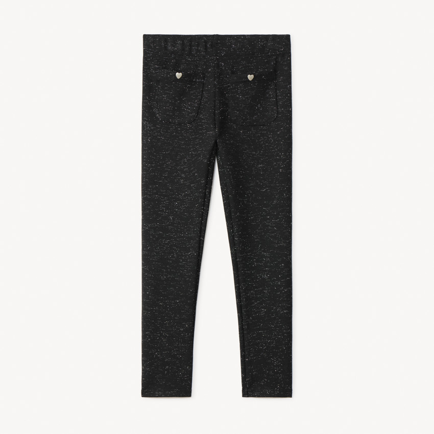 Legging scintillant en milano avec rivets cœur pour fille 