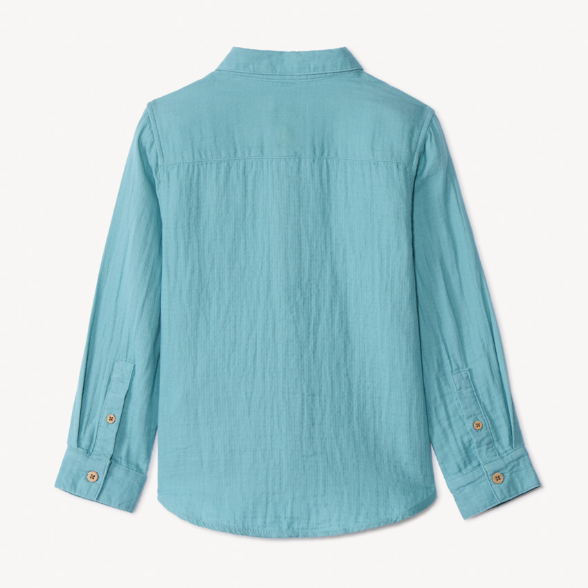 Chemise manches longues uni avec poche pour garçon 