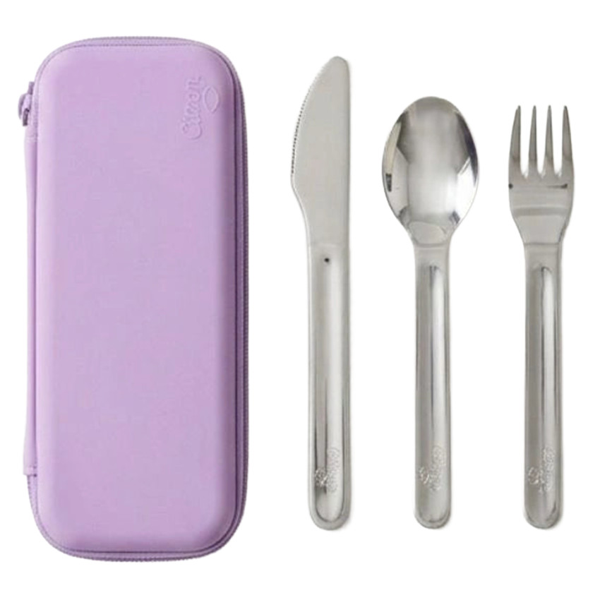 Set de couverts inox avec étui 3PCS Purple 