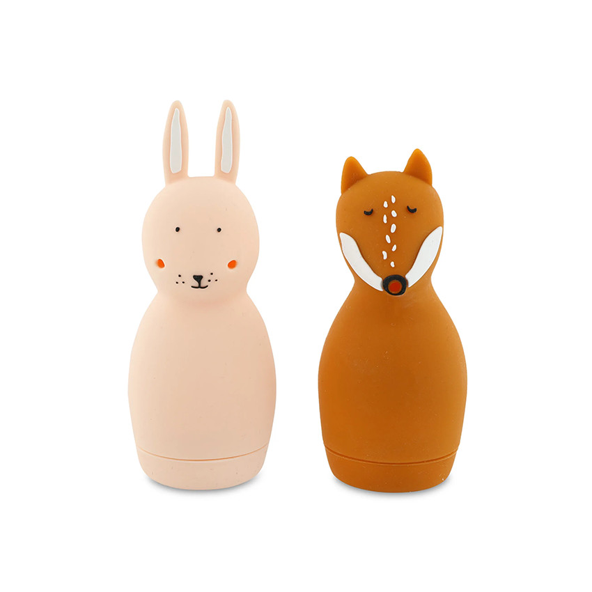 Set 2 pièces jouet de bain aspergeur Mme lapin et Mr renard  