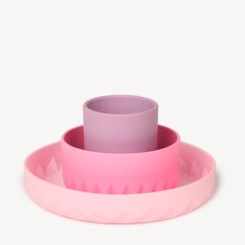 Coffret repas 3 pièces Origami en Silicone - Lila 